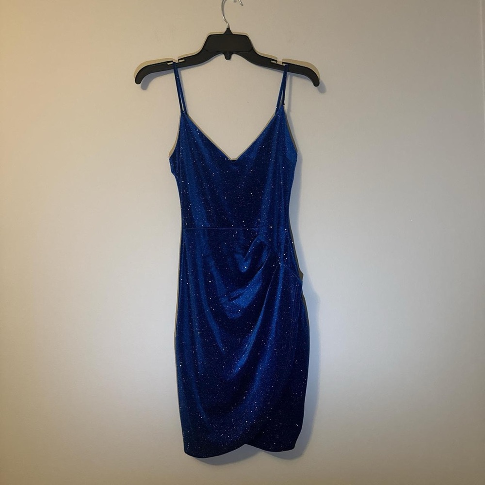 Windsor Blue Sleeveless V-Neck Mini Dress